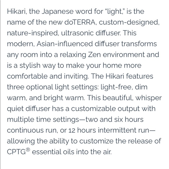 Last 1! DoTERRA Hikari Diffuser with holiday peace oil - Picture 2 of 3